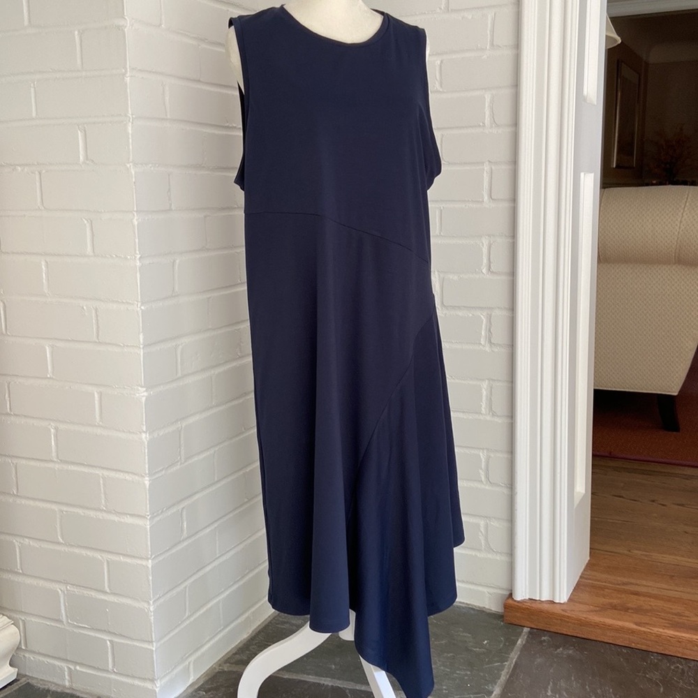 Banana Republic Classic Dress, Navy Blue Sleeveless Dress, Navy Blue Work Dress